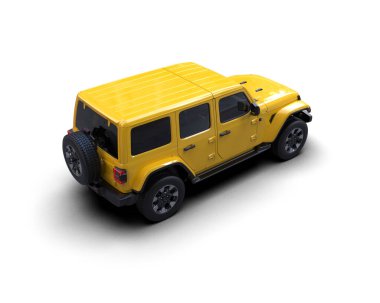 beyaz zemin üzerine sarı spor araba.