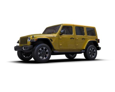 Modern sarı cip - 3 d illüstrasyon