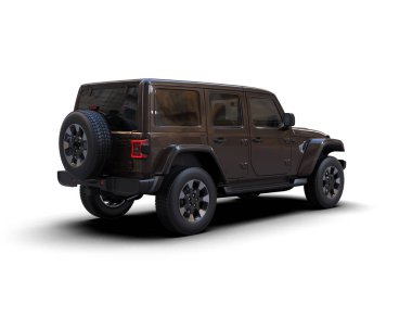 Beyaz arka planda modern SUV. 3d oluşturma