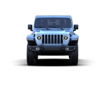 Beyaz arka planda modern mavi cip. 3 Boyutlu Hazırlama.