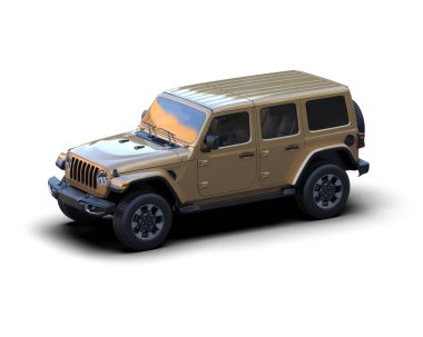 beyaz arkaplanda SUV aracı