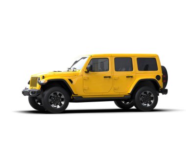 Sarı lüks modern cip - dikiz aynası - ön manzara