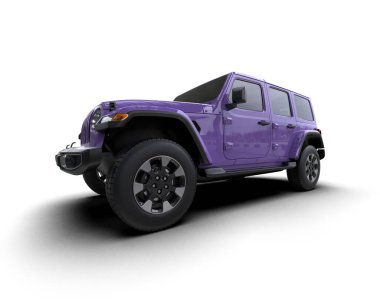 Modern bir pikap arabanın 3 boyutlu resmi.