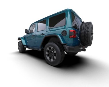 SUV arabası beyaz arkaplanda izole edildi 3 d illüstrasyon