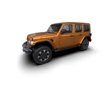 modern araba beyaz arka planda izole edildi. 3 boyutlu çizim - illüstrasyon