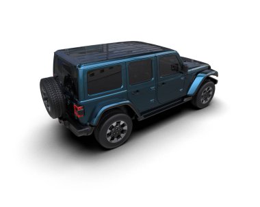 SUV beyaz arka planda izole edildi. 3d illüstrasyon - oluşturma