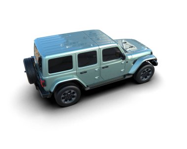 araba beyaz arkaplanda izole edildi