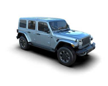 Mavi Modern araba - Üstten Görünüm