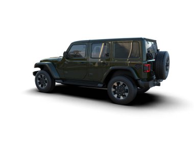 Modern araba beyaz arka planda izole edilmiş. 3 boyutlu - 3 boyutlu.