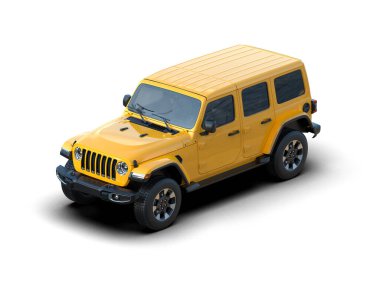 modern sarı araba - ön manzara