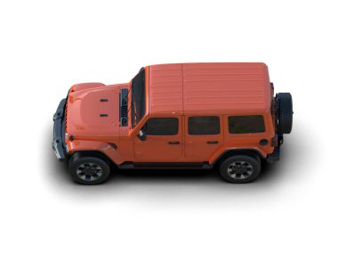 3 boyutlu illüstrasyon. kırmızı araba beyaz üzerine izole.