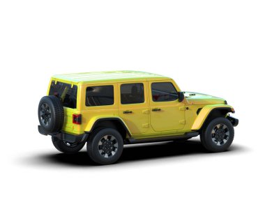 beyaz arkaplanda modern SUv