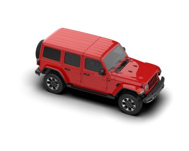 kırmızı modern metalik SUv - dikey görünüm