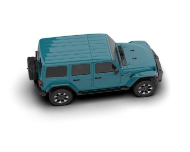 araba beyaz arkaplanda izole edildi