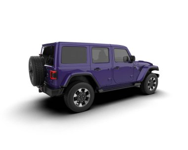 Modern SUV arabası. şehir konsepti. 3d illüstrasyon.