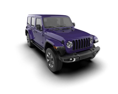 mor modern lüks SUv - ön görünüm - 3 boyutlu render