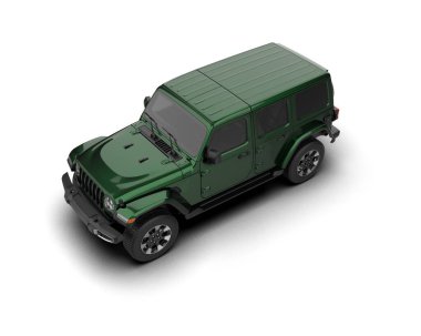 yeşil modern askeri araba - üst görünüm