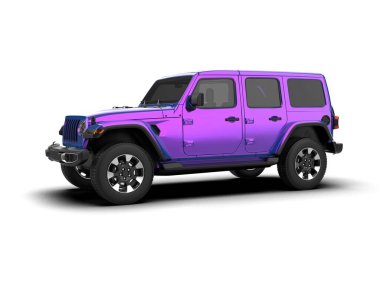 siyah arka planı olan mor bir araba..