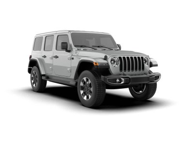 Beyaz arka planda modern bir cip. 3d oluşturma.