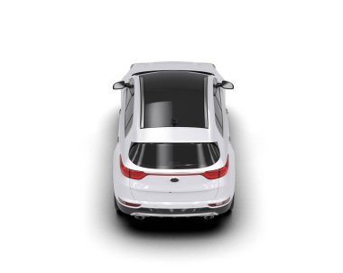 Beyaz arka planda 3 boyutlu araba