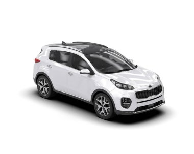 Modern araba arka planda izole edilmiş. 3d oluşturma