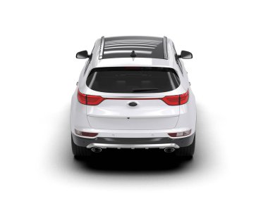 Siyah arka planda beyaz modern araba manzarası. 3d illüstrasyon