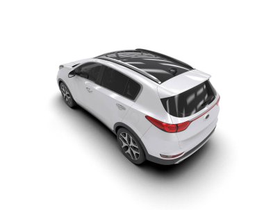 Araç beyaz arkaplanda izole edildi. 3 boyutlu görünüm - - - yan görünüm