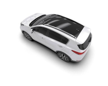 modern beyaz araba beyaz üzerine izole