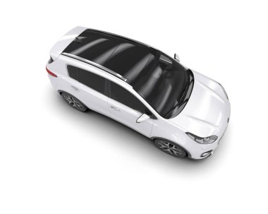 Modern araba arka planda izole edilmiş. 3d oluşturma