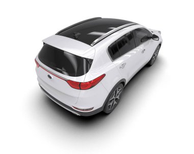 beyaz arkaplanda kopyalama alanı olan beyaz aile cipi