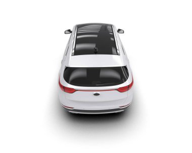 Modern araba beyaz arka planda izole edilmiş. 3d oluşturma