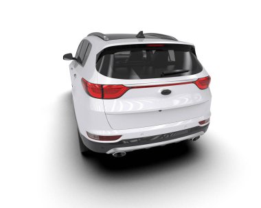 modern kompakt araba beyaz arkaplanda izole edildi