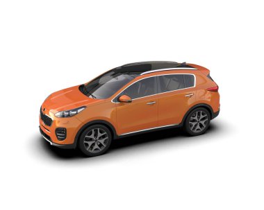 modern araba beyaz arka planda izole edildi. 3 boyutlu görüntüleme