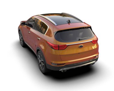 Siyah arka planda modern kompakt araba. 3d oluşturma