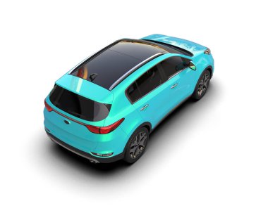 Araç beyaz arkaplanda izole edildi. 3 boyutlu görüntüleme - 3 boyutlu