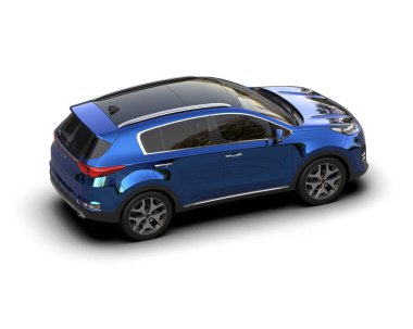 modern mavi şehir arabası - yan görünüm