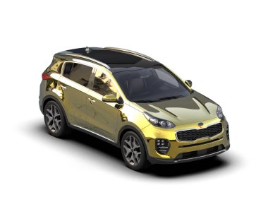 modern sarı araba - 3D görüntüleme