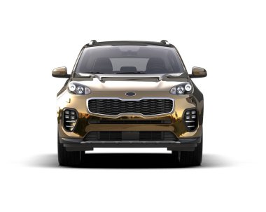 Beyaz arka planda modern kompakt araba. 3d illüstrasyon