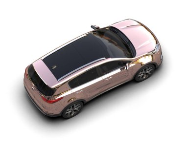 modern araba beyaz arka planda izole edildi. 3 boyutlu görüntüleme