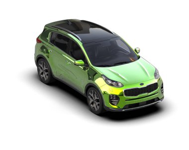 modern yeşil modern kompakt araba - yan görünüm