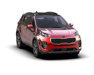 kırmızı modern spor araba - ön manzara