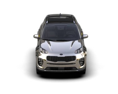 beyaz arka planda modern kompakt araba