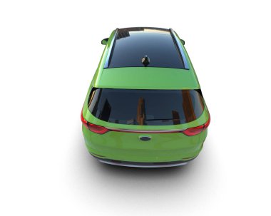 3 boyutlu yeşil modern araba.