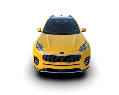 Sarı modern spor araba - 3 boyutlu illüstrasyon