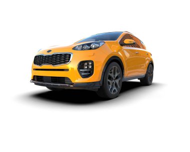 modern kompakt araba - beyaz arkaplanda ön görünüm