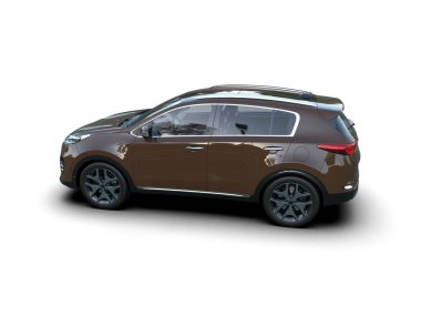 Beyaz arka plandaki araba, kapat.