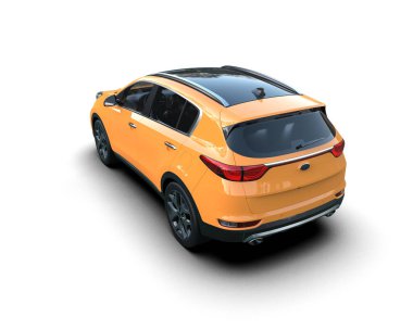 Beyaz arka planda modern SUV. 3d oluşturma