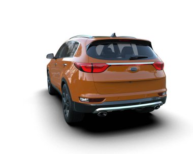 Modern araba arka planda izole edilmiş. 3d oluşturma -