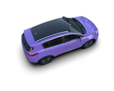 modern araba beyaz arka planda izole edildi. 3 boyutlu çizim - illüstrasyon