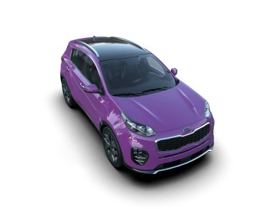 kırpma yolu beyaz arka planda modern şehir arabası